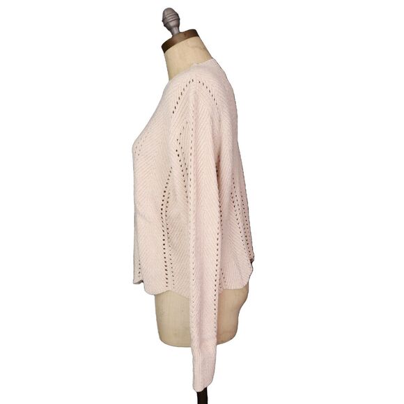 MICHAEL STARS Lakin Cropped Crewneck Pullover Sweater Petite LP Chalk Ivory B60 - Picture 5 of 6